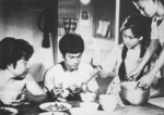 Not quite a deleted scene, <br> but in the final movie you cannot see Maria Yi pouring soup into Bruce Lee's bowl.