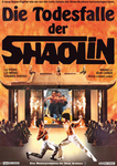 German movie poster (displaying two mistaken stills from Chang Cheh's SHAOLIN TEMPLE in the background!)