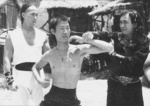 Behind the scenes of FIVE FIGHTERS FROM SHAOLIN:
Robert Tai instructing Tseng Chiu