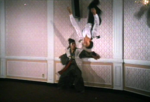 Won Jin performing one of his signature moves: running up the wall and performing a back-somersault.