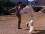 Yoo Chang-guk performing a backflip.