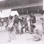Behind the scenes<p>
<br>
Kim Jeong-ran 2nd left + Koo Joong-mo middle + Choe Dong-joon 3rd right