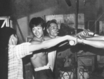 behind the scenes of a deleted scene <br> (which could be found in a Mandarin print and thus was included in a longer version of THE BIG BOSS, released by Arrow Films in July 2023) – The only studio scene for THE BIG BOSS was shot on 4th September 1971, two days after finishing filming in Thailand, at the Wader Studio in Hong Kong (Golden Harvest was still months away from acquiring the use of the Yung Hwa Studio at Hammer Hill). 