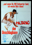 German movie poster (displaying a collage of different still segments:
the head of Pai Piao from the original poster was put on a still of Ti Lung from DELIGHTFUL FOREST,
whereas the swords pointing at him are taken from a publicity shot of David Chiang from NEW ONE-ARMED SWORDSMAN, also released by the same distributor in Germany as THE CRUSH!)