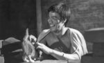 behind the scenes of THE WAY OF THE DRAGON:<br>
Bruce Lee playing around with the little watcher from the showdown