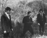 Darnell Garcia (left), Pat Johnson and Mike Bissell (right) in ENTER THE DRAGON. The three martial artists were brought in by Bob Wall. Garcia and Bissell were Chuck Norris black belts.
