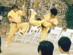 on the set of ENTER THE DRAGON: some sparring or rehearsal