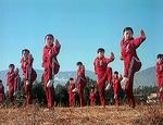 The 1982 Beijing Wushu team in practice.