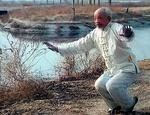 Li Engui performs the Duck Style kung fu (yes, it is a real style).