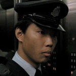Policeman in elevator