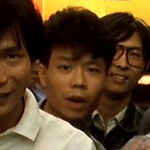 Bystander watching robbery on TV