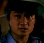 Security guard driving car