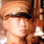 soldier at train station