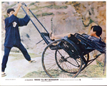 Spanish lobby card;
Jimmy Wang Yu and Huang Fei-Lung (in the rickshaw)