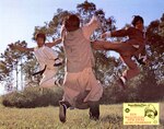 German lobby card for THE STORY OF DRUNKEN MASTER – <br>
in which scenes from DUAL FLYING KICKS were intentionally cut in, <br>
and thus image motifs of the movie landed on the lobby cards.