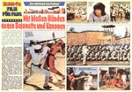 Issue #21 of the German comic series "Kung-Fu" contained coverage of BOXER REBELLION with two rare stills not to be found in lobby card sets of the movie
(bottom right). â€“ The marching soldiers' still above left on the right page is image-reversed.
